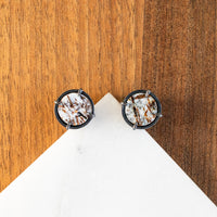 Round Astrophyllite Stud Earrings