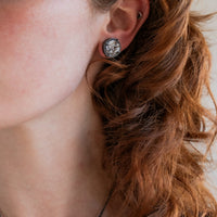 Round Astrophyllite Stud Earrings