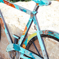 Turquoise Road Bike | Original Metal Sculpture