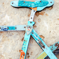 Turquoise Road Bike | Original Metal Sculpture