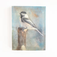 Chickadee | 6x8 Encaustic