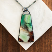 Trapezoid Opalized Petrified Wood Necklace