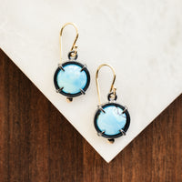 Golden Hills Turquoise 14k Gold Dot Earrings