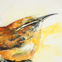 Yellow/Orange Wren Watercolor | 10x12