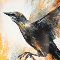 Black Bird Flight Watercolor | 10x12