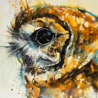 Barn Owl Watercolor | 12x15
