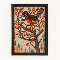 Eastern Towhee 11x15 | Painted Wood Carving