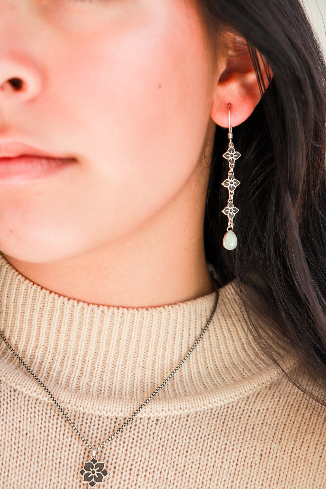 Small Aquamarine Meraki Dangle Earrings