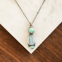 Turquoise & Opal Bead Chain Necklace