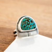 Size 7 | Half Moon Catalina Blue Turquoise Ring
