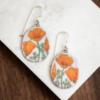 California Poppy Earrings