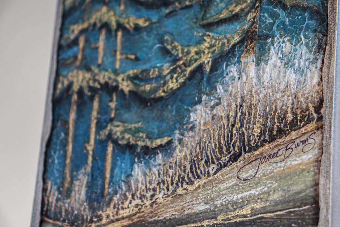 6x13 | Pine Tree Forest Edge | Blue