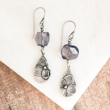 Purple Iolite Hydrangea Earrings no.2