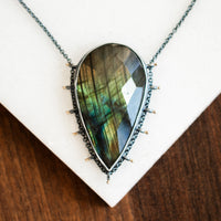 Labradorite 14k pear necklace
