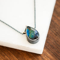 Rainbow Moonstone Quartz Crown Necklace