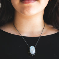Large Rainbow Moonstone Necklace