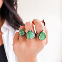 Size 6.5 | Teardrop Chrysoprase Ring