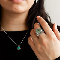 Size 7 | Half Moon Catalina Blue Turquoise Ring