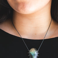 Labradorite 14k pear necklace