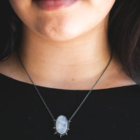 Rainbow Moonstone 14k Bail Necklace