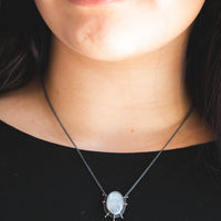 Rainbow Moonstone Medium Oval Necklace