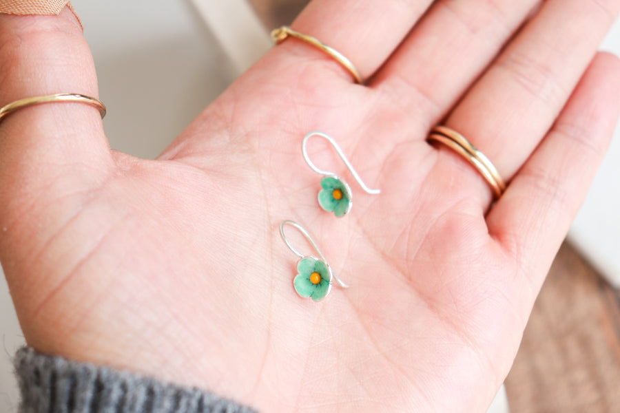 Aqua Mini Flower Earrings