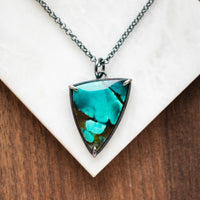 Opalized Cholla Wood Triangle Necklace
