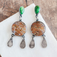 Sonoran Turquoise + River Jasper Earrings