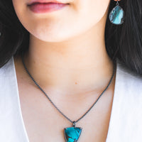 Opalized Cholla Wood Triangle Necklace