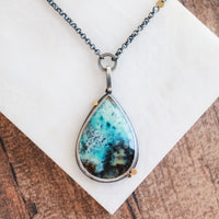 Opal Wood 18k Balance Necklace