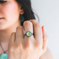 Size 7.5 | Prehnite Circle Ring