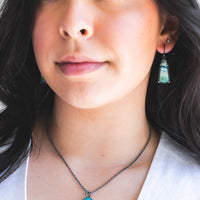 Opal Wood Short Earrings