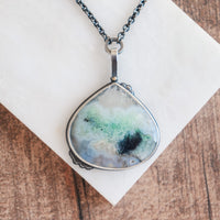 Opal Wood, Aquamarine 18k no.2 Ripple Necklace