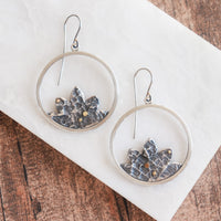18k Large Circle Bloom Earrings