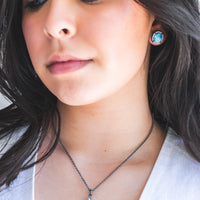 Turquoise White Teardrop Necklace