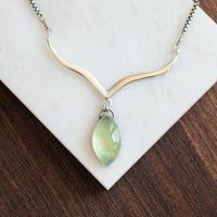 Arabesque Prehnite Marquis Necklace