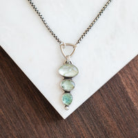 Blue Tourmaline "Y" Necklace no.1