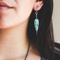 Opal Wood 18k DuoDot Dangle Earrings