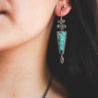Opal Wood 18k Cairn Lunar Earrings