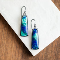 Bluebird Azurite Trapezoid Earrings - The Artisan's Bench