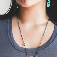 Opal Wood, Aquamarine 18k Fringe Lunar Necklace