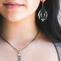 Blue Tourmaline "Y" Necklace no.1