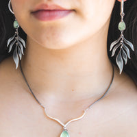 Arabesque Prehnite Marquis Necklace