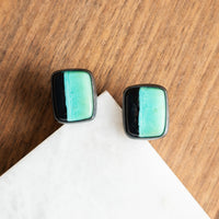 Opalized Wood Bezel Stud Earrings - The Artisan's Bench