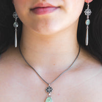 Prehnite Irregular Faceted Meraki Necklace no.1