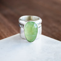 Size 8 | Prehnite Talisman Stacker Ring