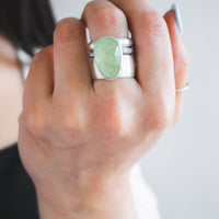 Size 8 | Prehnite Talisman Stacker Ring