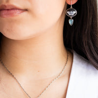 Square Blue Butterfly Gold Necklace