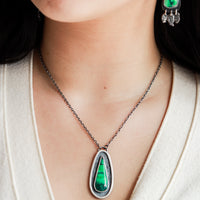 Variscite Teardrop Shadowbox Necklace