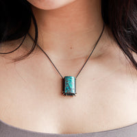 Hubei Turquoise Domed Rectangle Necklace